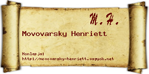 Movovarsky Henriett névjegykártya